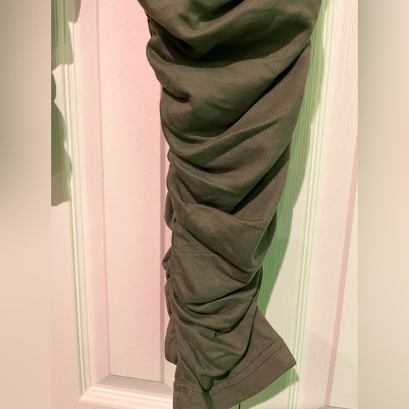 Army green stacked pants - Picture 2 of 4